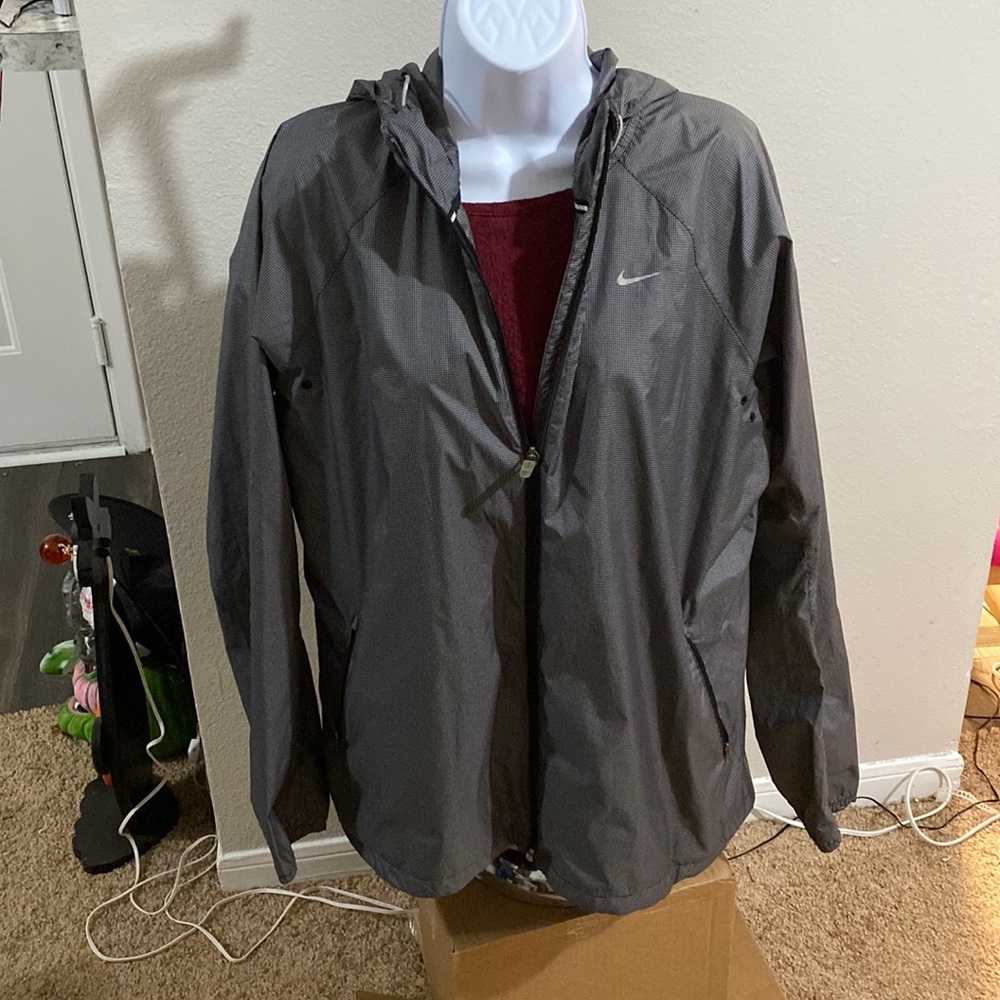 Nike Gray Hooded Lightweight Utility Jacket
